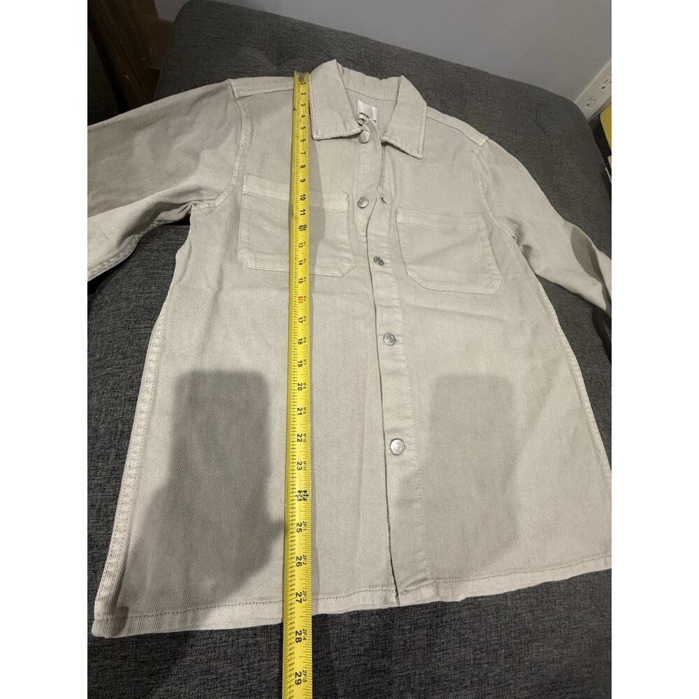 Unisex Industry Republic Clothing Taupe Denim Jacket Button Up Cotton Utility S - Picture 8 of 9